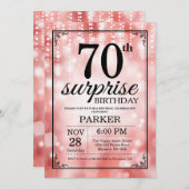 Surprise 70e anniversaire Invitation Parties scint (Devant / Derrière)