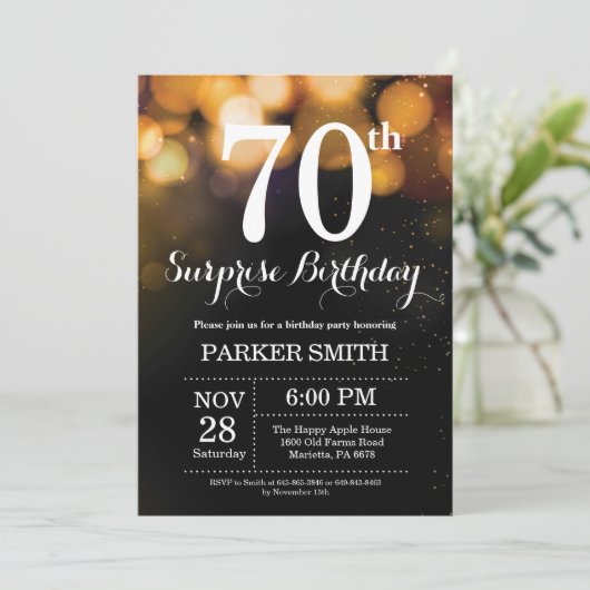 Surprise 70e anniversaire Invitation Parties scint (Debout devant)