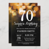 Surprise 70e anniversaire Invitation Parties scint (Devant / Derrière)