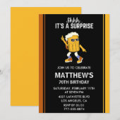 Surprise 70e anniversaire invitation pour lui Beer (Devant / Derrière)