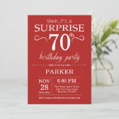 Surprise 70e anniversaire Invitation Rouge (Debout devant)