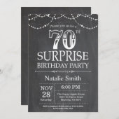 Surprise 70e anniversaire Invitation Tableau de bo (Devant / Derrière)