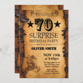 Surprise 70e Invitation Occidentale Anniversaire (Devant / Derrière)