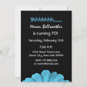 SURPRISE 70th Birthday Party Blue Daisy N220 Kaart (Achterkant)