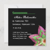 SURPRISE 70th Birthday Pink Green Flower W1444 Kaart (Achterkant)