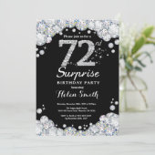 Surprise 72e anniversaire Invitation Silver Diamon (Debout devant)