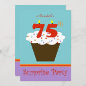 Surprise 75e anniversaire de fête Invitation (Devant / Derrière)