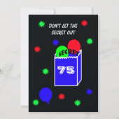 Surprise 75e anniversaire de fête Invitation SECRE (Devant)