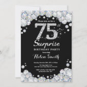 Surprise 75e anniversaire Invitation Silver Diamon (Devant)
