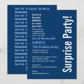 SURPRISE 75th Birthday Modern Navy Blue White Kaart (Voorkant / Achterkant)