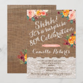 Surprise 80e anniversaire de fête Cartes Invitatio (Devant / Derrière)