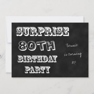 Surprise 80e anniversaire de fête Invitation table
