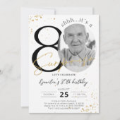 Surprise 80e anniversaire Gold Photo Invitation (Devant)