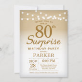 Surprise 80e anniversaire Invitation Gold (Devant)