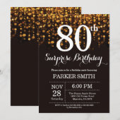 Surprise 80e anniversaire Invitation Parties scint (Devant / Derrière)
