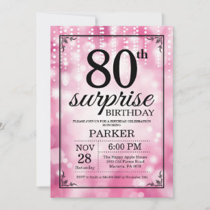 Surprise 80e anniversaire Invitation Parties scint