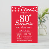 Surprise 80e anniversaire Invitation Rouge (Debout devant)