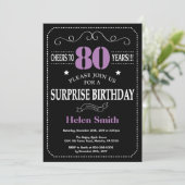 Surprise 80e anniversaire Invitation violet et noi (Debout devant)