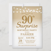 Surprise 90e anniversaire Invitation Gold (Devant)