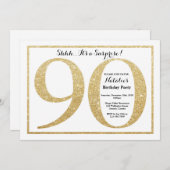 Surprise 90e anniversaire Invitation Parties scint (Devant / Derrière)