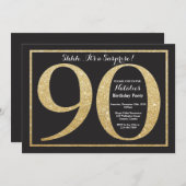 Surprise 90e anniversaire Invitation Parties scint (Devant / Derrière)