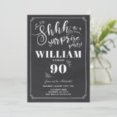 Surprise 90e anniversaire Invitation Vintage Surpr (Debout devant)