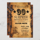 Surprise 90e Invitation Occidentale Anniversaire (Devant / Derrière)