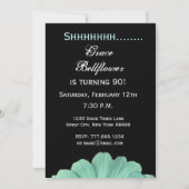 SURPRISE 90th Birthday Sjabloon Green Paars Daisy Kaart (Achterkant)