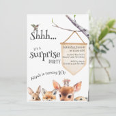 Surprise Anniversaire Fête Cute Animaux Invitation (Debout devant)