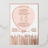 Surprise Anniversaire Foil Invitation 40th Pink (Recto)