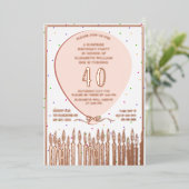 Surprise Anniversaire Foil Invitation 40th Pink (Debout devant)