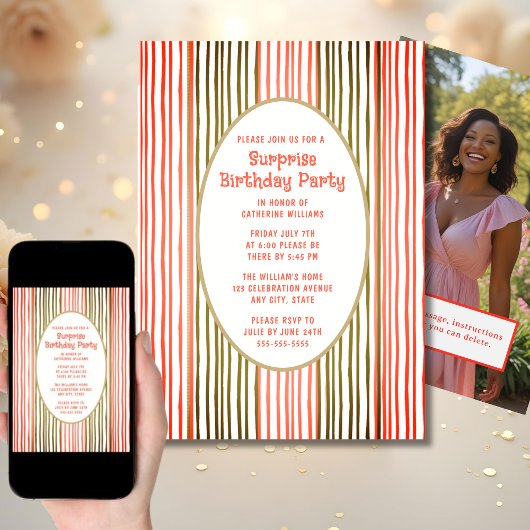 Surprise Anniversaire Invitation De Fête N'Importe