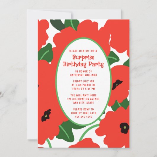 Surprise Anniversaire Invitation Fête N'Importe Qu (Devant)