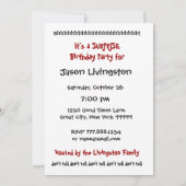 SURPRISE Anniversaire Invitation Zip Your Lip (Dos)