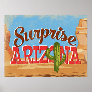 Surprise Arizona Vintage Travel Poster
