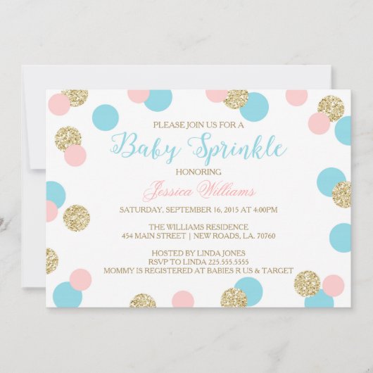 Surprise Baby Sprinkle Invitations Kaart (Voorkant)