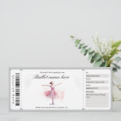 Surprise Ballet Ticket Gift Sjabloon Kaart (Staand voorkant)