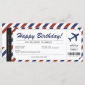 Surprise Birthday boarding Pass Plane Cadeet Ticke (Voorkant / Achterkant)
