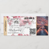 Surprise Birthday Boarding Pass Tokio Sakura  Kaart (Voorkant)