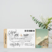 Surprise Birthday Boarding Pass Trip Ticket Kaart (Staand voorkant)