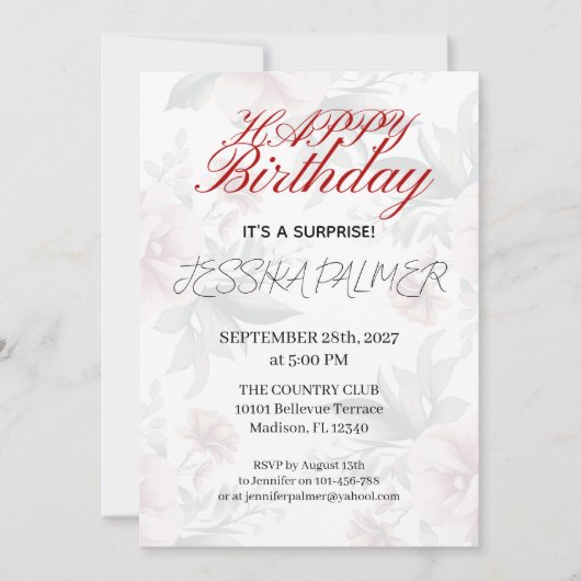Surprise Birthday Invitation (Devant)