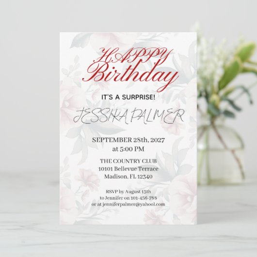 Surprise Birthday Invitation (Debout devant)