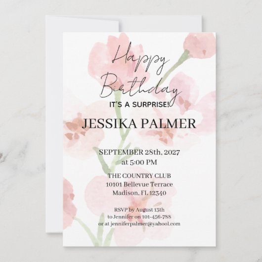 Surprise Birthday Invitation (Devant)