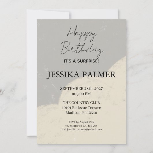 Surprise Birthday Invitation Kaart (Voorkant)