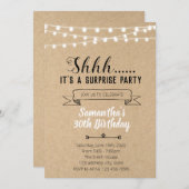 Surprise Birthday Invitation Kaart (Voorkant / Achterkant)