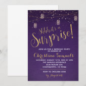 Surprise Birthday Invitation Kaart (Voorkant / Achterkant)