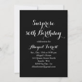 Surprise Birthday Invitation - zwart Kaart (Voorkant)
