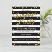 Surprise Birthday Party Invitation Kaart (Staand voorkant)