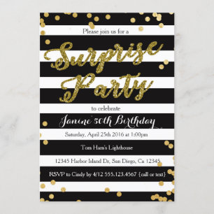 Surprise Birthday Party Invitation Kaart