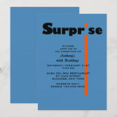 Surprise Birthday Party Invitation Kaart (Voorkant / Achterkant)